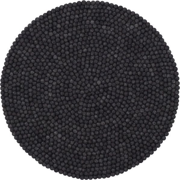 myfelt Filzkugelteppich rund, 100% Schurwolle