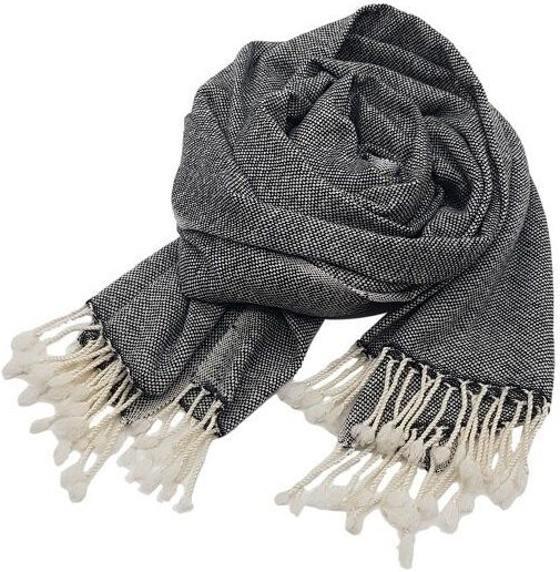 Frida Feeling Wollschal "Pfeffer & Salz" (mit Fransen)