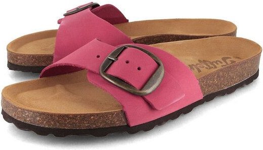 Tuffeln Leder-Pantolette Fehmarn mit weichem Kork-Fußbett Einschnaller-Sandalen