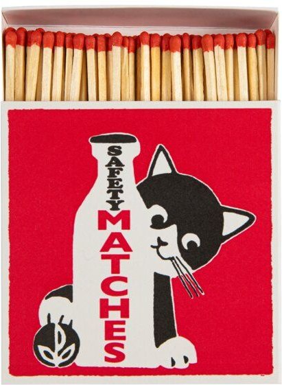 Archivist Katze mit Milchflasche Matchbox Streichhölzer