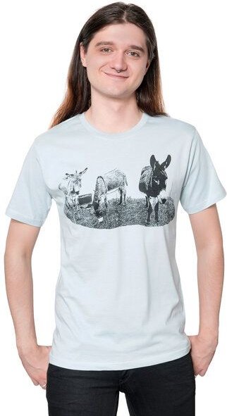 Hirschkind Bio-& Fair-Trade-Männershirt "Eselkombo" hellgrau