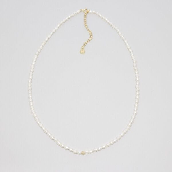 fejn jewelry Kette 'pearl' mit Süsswasserperlen Silber/vergoldet