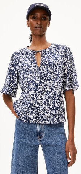 ARMEDANGELS ANDRIKAA MOSAIC LINO Damen Bluse aus Leinen-Mix