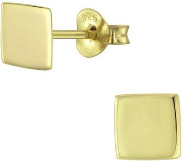 LUXAA Zarte quadratische Ohrstecker- 925er Sterling Silber - Gold