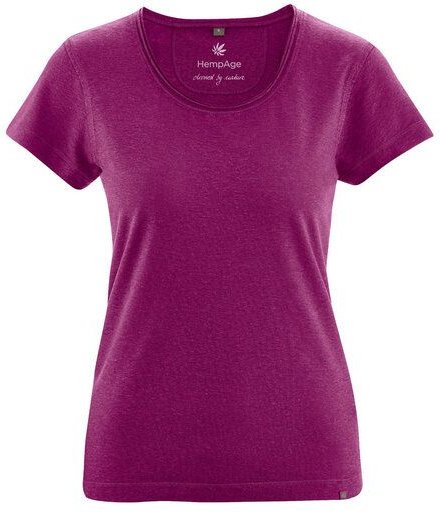 HempAge Damen T-Shirt mit Rollsaum Hanf/Bio-Baumwolle