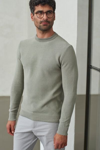 About Companions Klassischer Crewneck-Strickpullover MORTEN aus Bio-Baumwollgarn