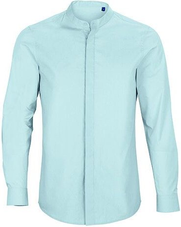 NEOBLU Herren Hemd Langarm Arbeitskleidung Businesshemd Verdeckte Knopfleiste Mandarinkragen