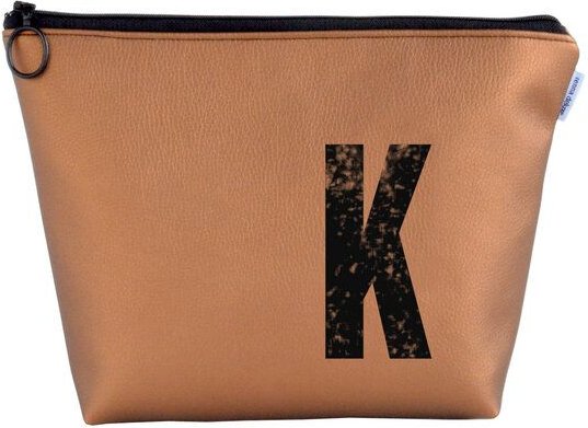 renna deluxe Kosmetiktasche und Kulturtasche personalisiert mit Monogramm - bronze