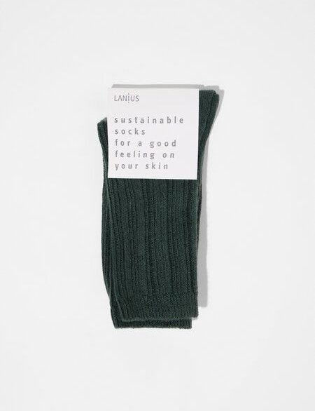 LANIUS Rippenstrick Socken aus Bio-Baumwolle und Bio-Schurwolle