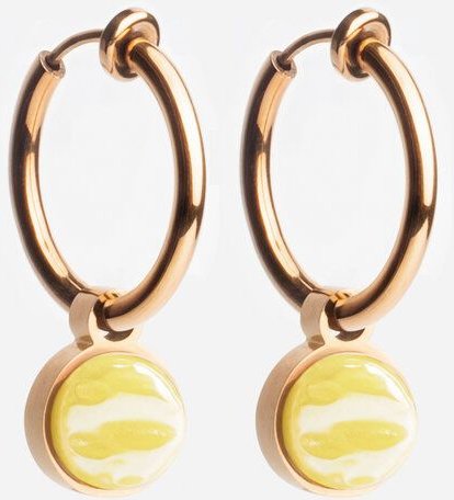 ALEXASCHA Roségold Clip Creolen mit Anhänger | Mix & Match