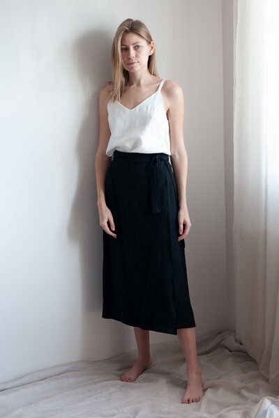 gust. Leinen-Wickelrock - Linen Wrap Skirt - 100% Bio-Leinen