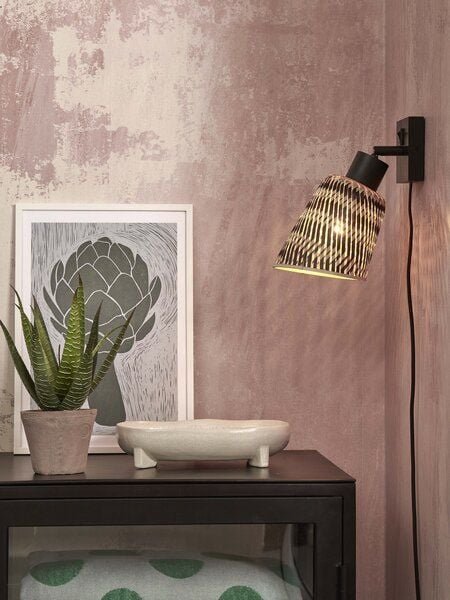 GOOD&MOJO Wandleuchte Java Schwarz/15x17. Schwarz./Natur.