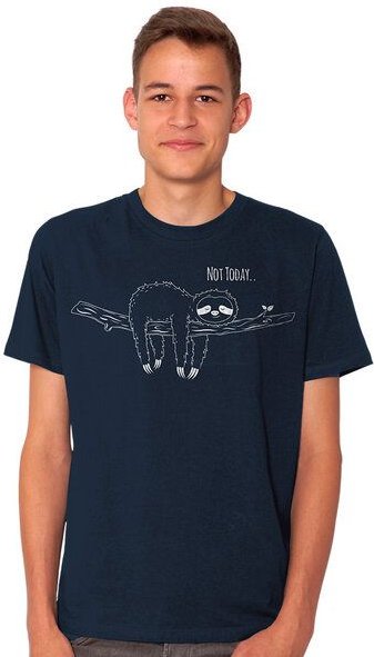 HANDGEDRUCKT "Not Today..." Männer T-Shirt reine Biobaumwolle (kbA)