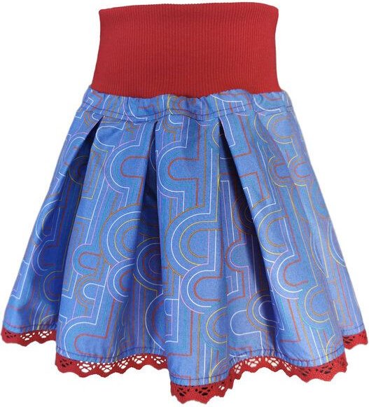 liebewicht Faltenrock Drehrock blau gemustert für Mädchen aus Biobaumwolle