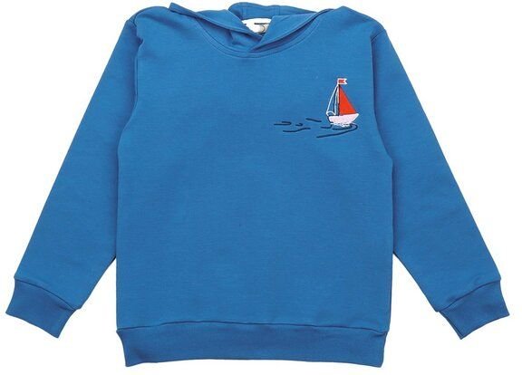 Cotokids Kinder Sweatshirt Baumwolle, Blau, Segelboot-Patch, Walkiddy