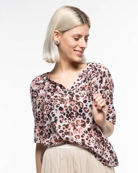 Alma & Lovis Print-Bluse aus Bio-Baumwoll-Batist | Batist Gep Raglanbluse