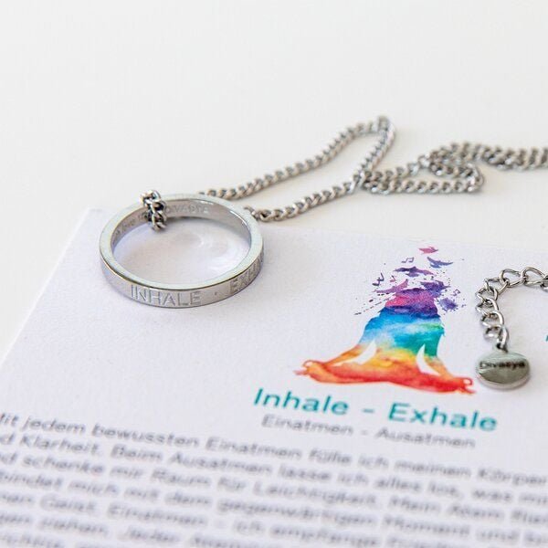 Divasya Silberne Kette mit Ring | Inhale - Exhale