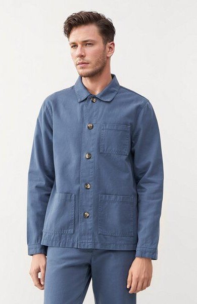 Givn Berlin Overshirt GBBEN aus Bio-Baumwolle - Steel Blue
