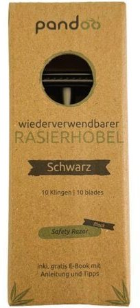 pandoo Rasierhobel Metall Schwarz & Roségold – Klassischer Sicherheitsrasierer für Damen & Herren – Nachhaltig, plastikf...