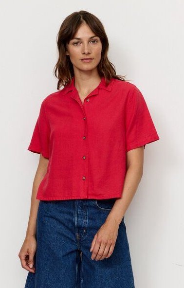 Damen Bluse aus Leinen und LENZING ECOVERO Viskose Mix - CAMELLIA - recolution