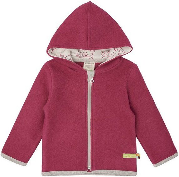 loud + proud Babys & Kinder Wollfleece-Jacke mit Kapuze, GOTS-zertifiziert