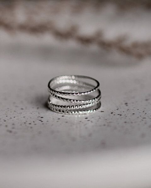 lille mus Ring 'Loop Glitzer' 925 Silber / vergoldet