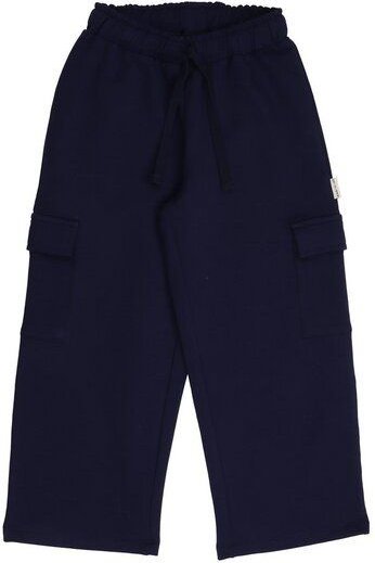 Kinder Hose GOTS-zertifiziert aus Bio-Baumwolle, dunkelblau, weites Bein, elastischer Bund – Walkiddy Abyssal Depths-Pan...