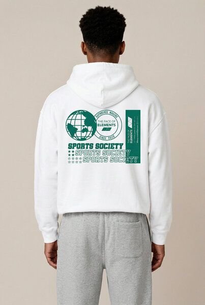 THE FACE OF ELEMENTS STATEMENT - OVERSIZED FIT HOODIE AUS 100% BIO-BAUMWOLLE