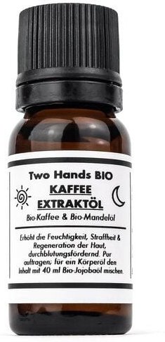 Two Hands BIO Kaffeeextraktöl mit Bio-Kaffee & Bio-Mandelöl - 2,5% Extrakt - Bio Vegan