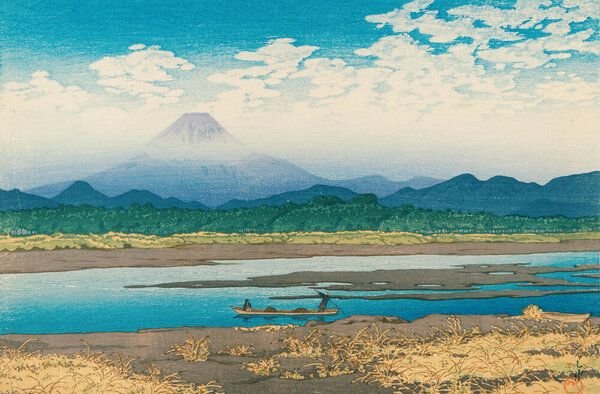 Photocircle Poster / Leinwandbild - Mount Fuji by Hasui Kawase