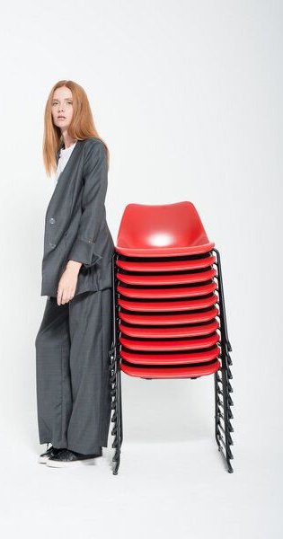 Yuna Miray Lang geschnittener Blazer/Jacke mit Manschette "Blazer Yuna" schwarz und anthrazit