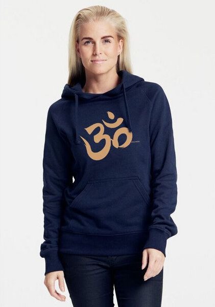 Peaces.bio - handbedruckte Biomode Bio-Damen-Kapuzensweater "Om"