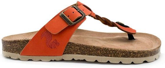 Vegane thies ® Eco Thong Braid Sandale aus rec. PET mit Kork-Tieffussbett