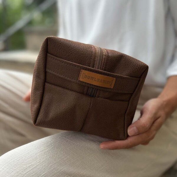 BOWLEANIES TASCHEN Kulturbeutel | Waschbeutel aus Lederfaserstoff