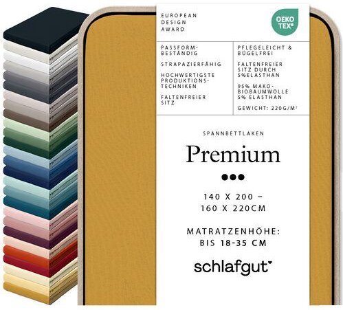 Thumbnail - Schlafgut Spannbettlaken Premium - 95% Bio-Makobaumwolle, 5% Elasthan - Matratzenhöhe von 18-35cm