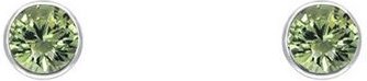 Eppi Minimalistische Ohrstecker mit grünen Saphiren in Bezelfassung Tofine