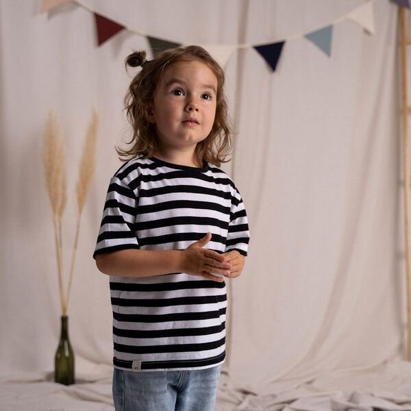 Vresh Clothing Mini Streivenhörnchen - Gestreiftes T-Shirt aus Biobaumwolle