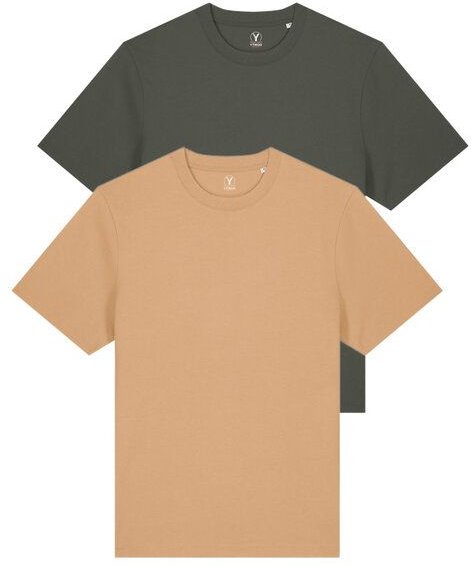 YTWOO Doppelpack Unisex-T-Shirts aus schwerem Stoff | Bio-Baumwolle