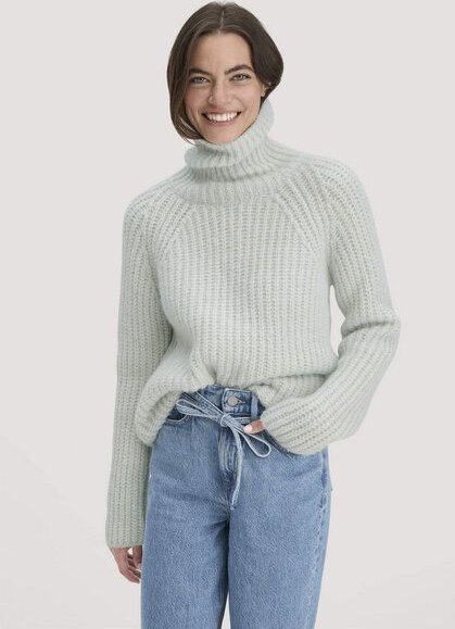 hessnatur Strick Rollkragenpullover Relaxed aus Alpaka mit Bio-Baumwolle