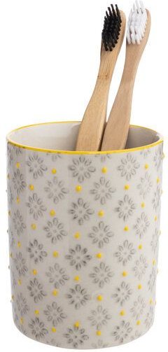 TRANQUILLO Zahnbürstenhalter aus Steinzeug mit verschiedenen Mustern 8 x 11 cm