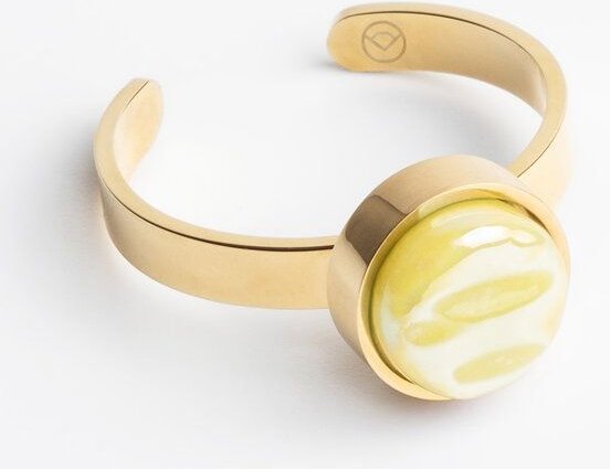 ALEXASCHA Größenverstellbarer Ring mit Stein | Goldring