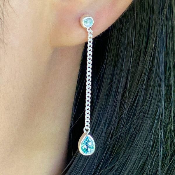 Spirit of Island Silber Ohrringe | Mondstein & blauer Topas