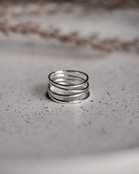 lille mus Ring 'Loop Basic' 925 Silber / vergoldet