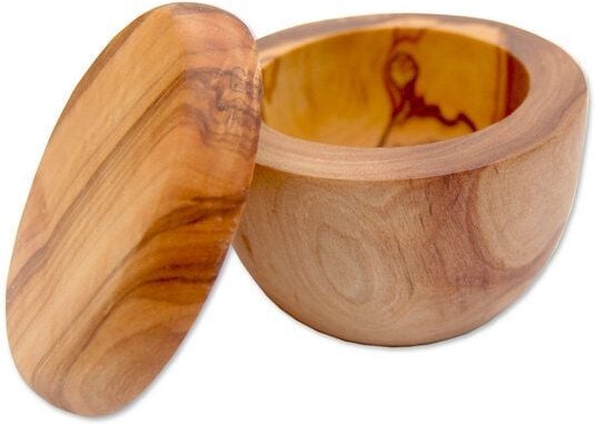 Olivenholz erleben Rasierdose aus Olivenholz