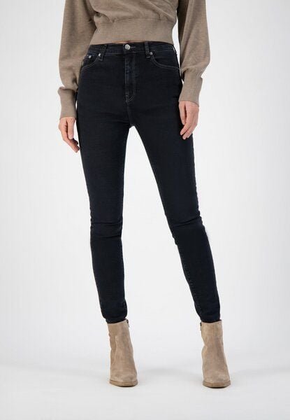 MUD Jeans Damen Jeans "Sky Rise Skinny - Stone Black"