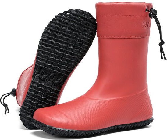 SAGUARO Gummistiefel Barfußschuhe vegan Winter Regen Stiefel Naturkautschuk gefüttert