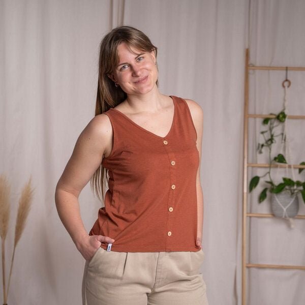 Vresh Clothing Veline - Button Top aus Tencel-Mix