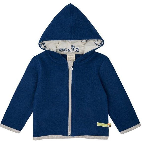 loud + proud Babys & Kinder Wollfleece-Jacke mit Kapuze, GOTS-zertifiziert