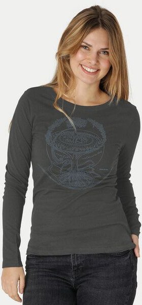 Thumbnail - Peaces.bio - handbedruckte Biomode Bio-Damen-Langarmshirt "Weltenesche"