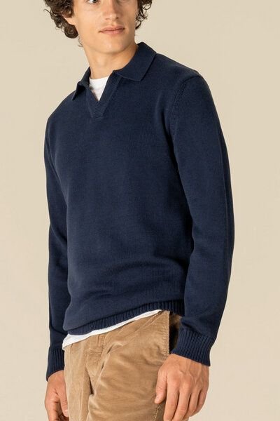 Kultgut Fühl dich wohl- Weicher Strickpullover mit Kragen /100% Biobaumwolle